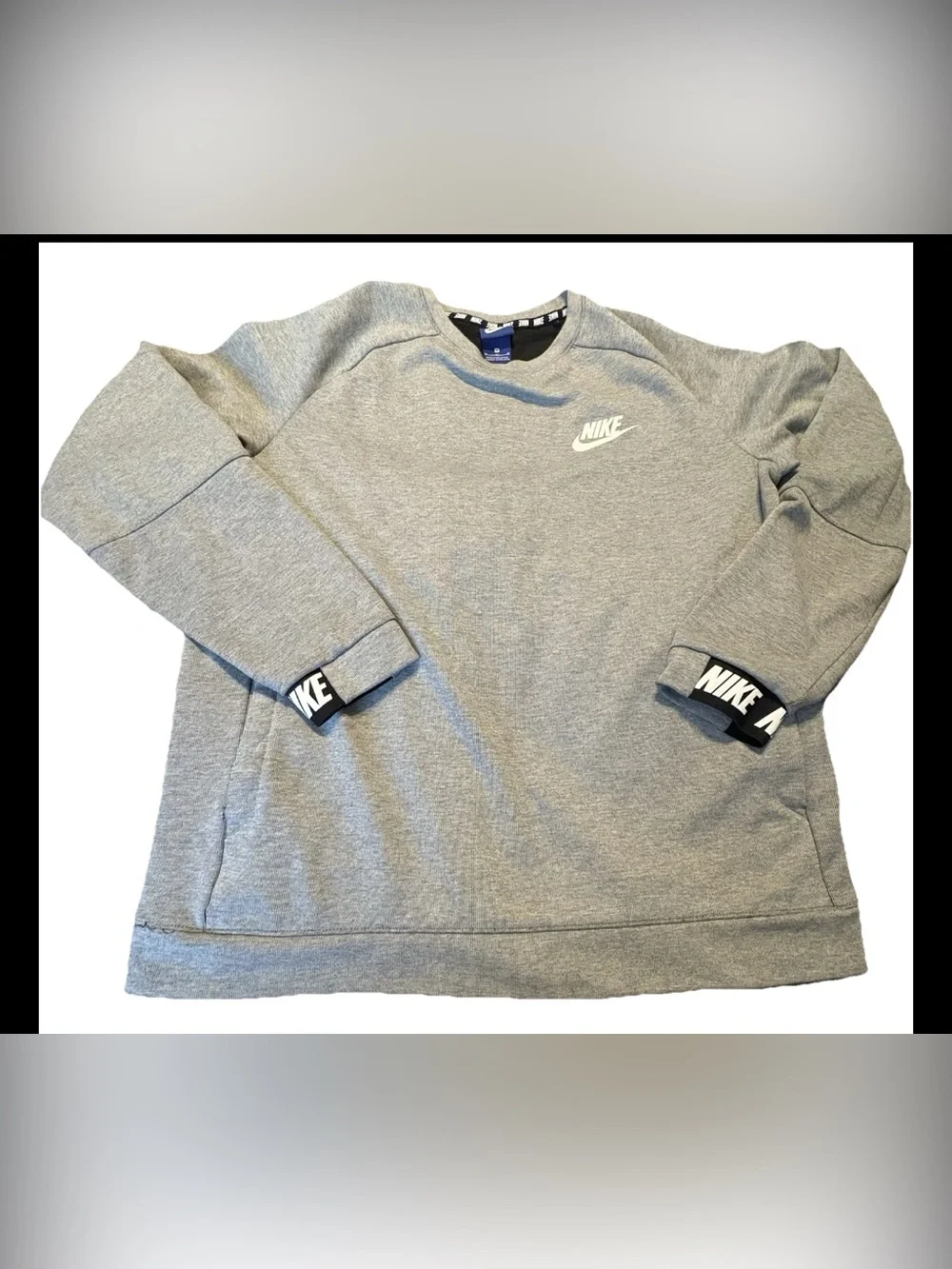 Nike Sportswear Advance 15 Crewneck Sweatshirt In Heather Gray  Size Medium